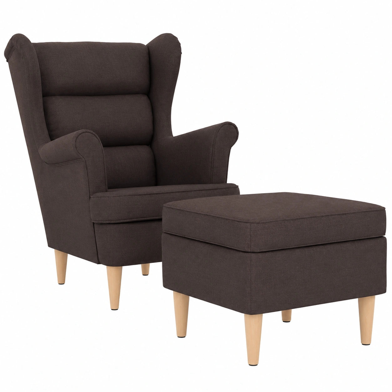 Sessel – aus Stoff, Dunkelbraun