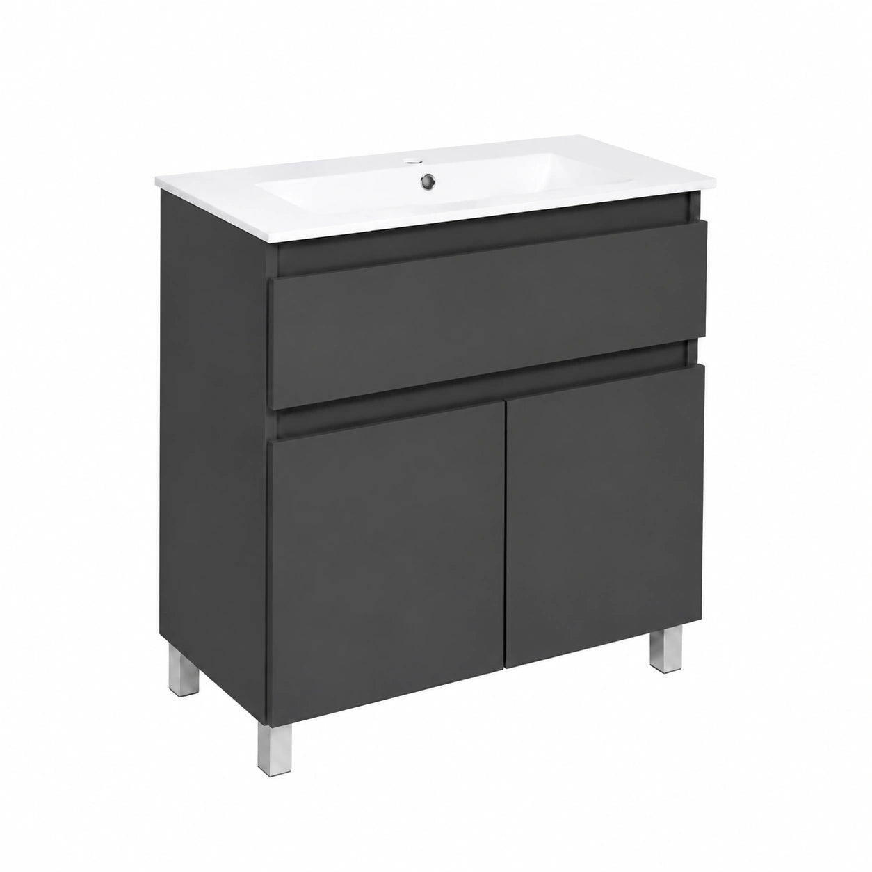 Unterschrank – 80 cm, hängend, Grau, für Badezimmer