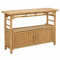 Konsolentisch – 110 × 35 × 75 cm, moderner Stil, mit Stauraum, aus Bambus, Naturfarben