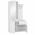 Garderoben-Set – 95 cm, Industriestil, mit Schubladen, mit mehreren Türen, mit Ablagen, Schwarz, für Flur