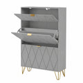 Schuhschrank – 80 × 24 × 120 cm, mit Schubladen, Grau, für Flur