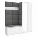 Flurgarderobe – gepolstert, Hellgrau, für Flur