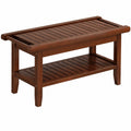 Schuhbank – 80 cm, aus Holz, Walnuss, für Wohnzimmer, Schlafzimmer und Flur