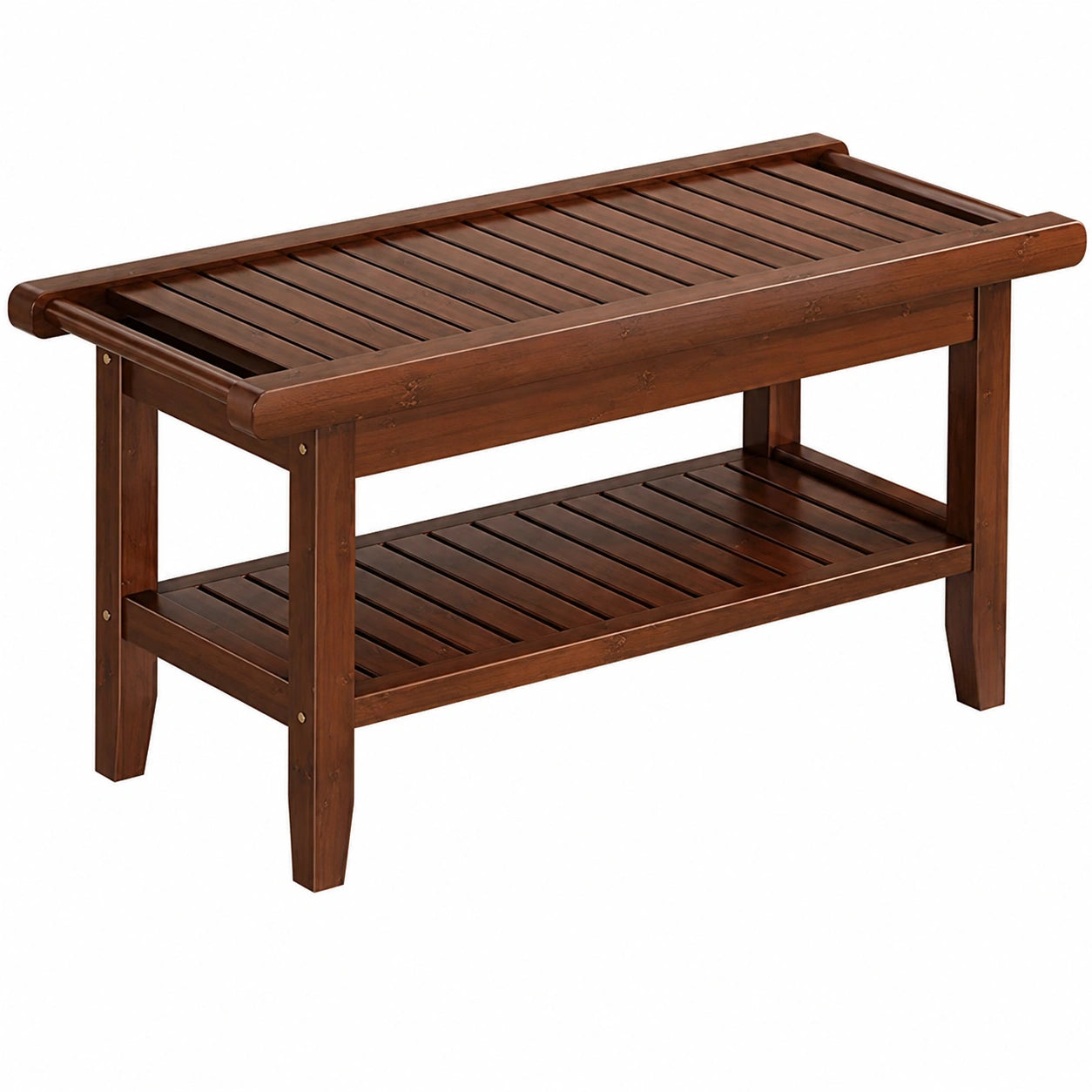 Schuhbank – 80 cm, aus Holz, Walnuss, für Wohnzimmer, Schlafzimmer und Flur