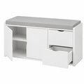 Sitzbank – 101 × 45 × 34 cm, gepolstert, mit Stauraum, mit Schubladen, für Wohnzimmer, Schlafzimmer und Flur