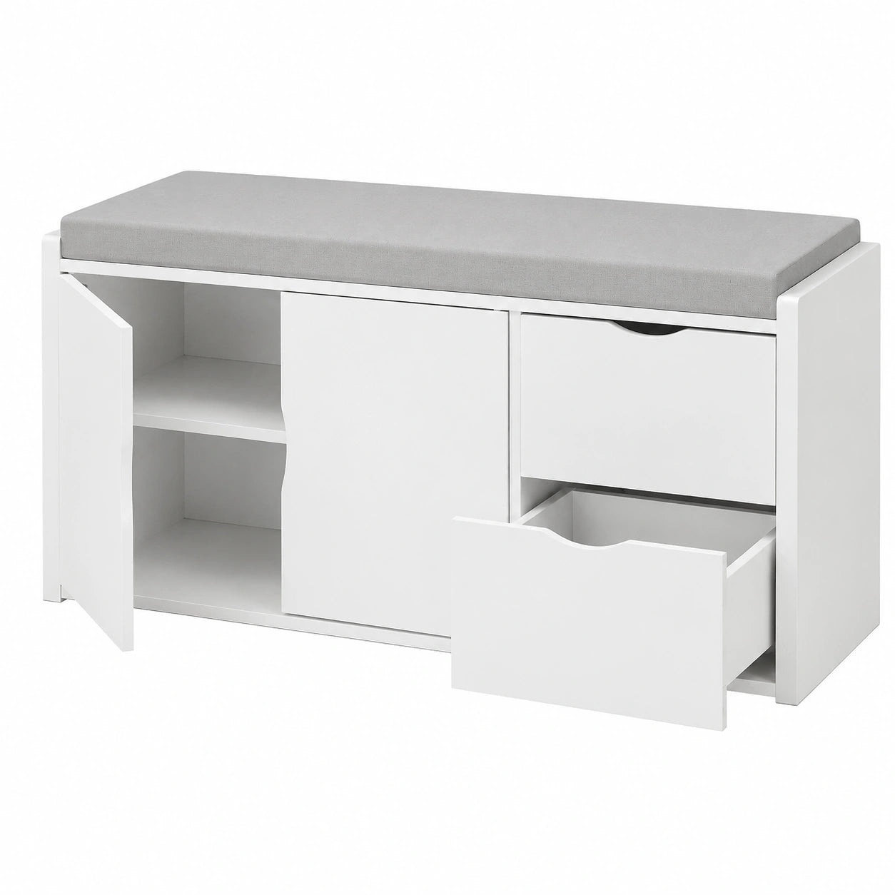 Sitzbank – 101 × 45 × 34 cm, gepolstert, mit Stauraum, mit Schubladen, für Wohnzimmer, Schlafzimmer und Flur