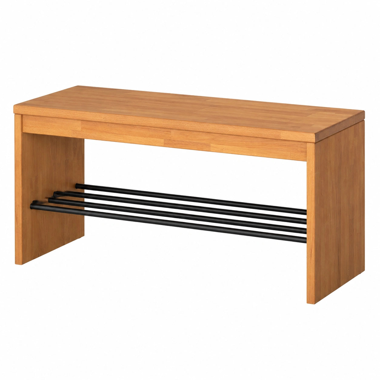 Schuhbank – 82 × 45 × 40 cm, aus Massivholz und Buchenholz