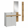 Garderobenschrank – 3-teilig, 148 × 194 × 37 cm, mit Stauraum, Grau
