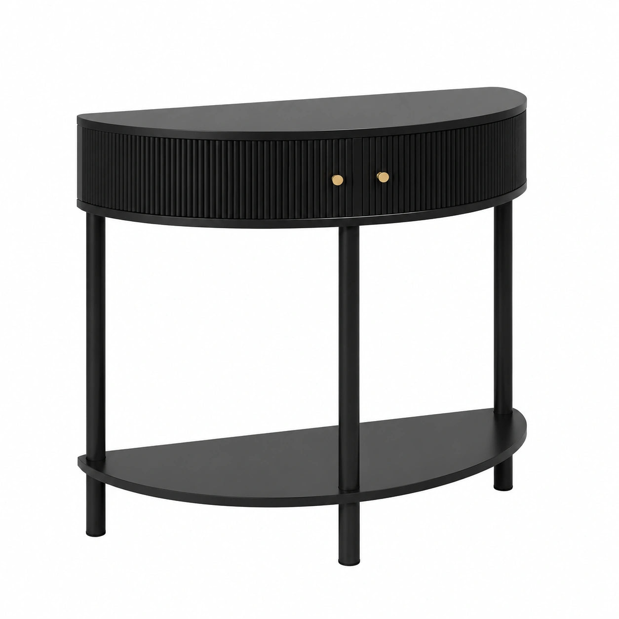 Tisch – mit Stauraum, mit Schubladen, aus Holz, Schwarz, für Wohnzimmer, Schlafzimmer und Flur
