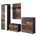 Garderobenschrank – 265 × 192 × 37 cm, aus Eichenholz, Grau