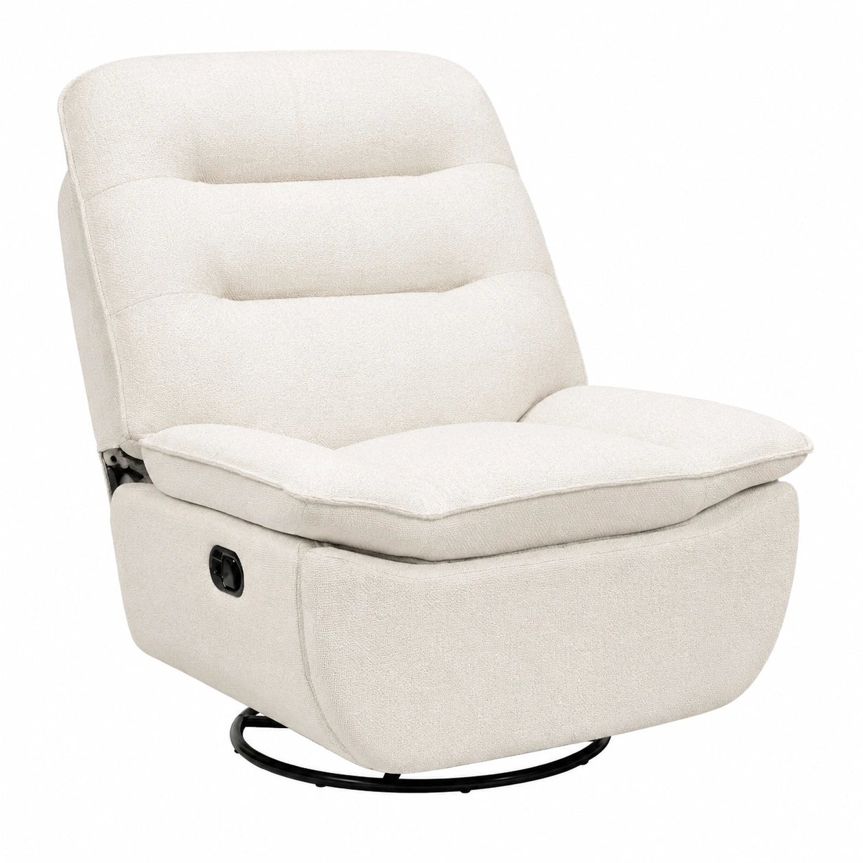 Relaxsessel – 95 cm, klappbar, drehbar, Beige, für Wohnzimmer, Schlafzimmer und Büro